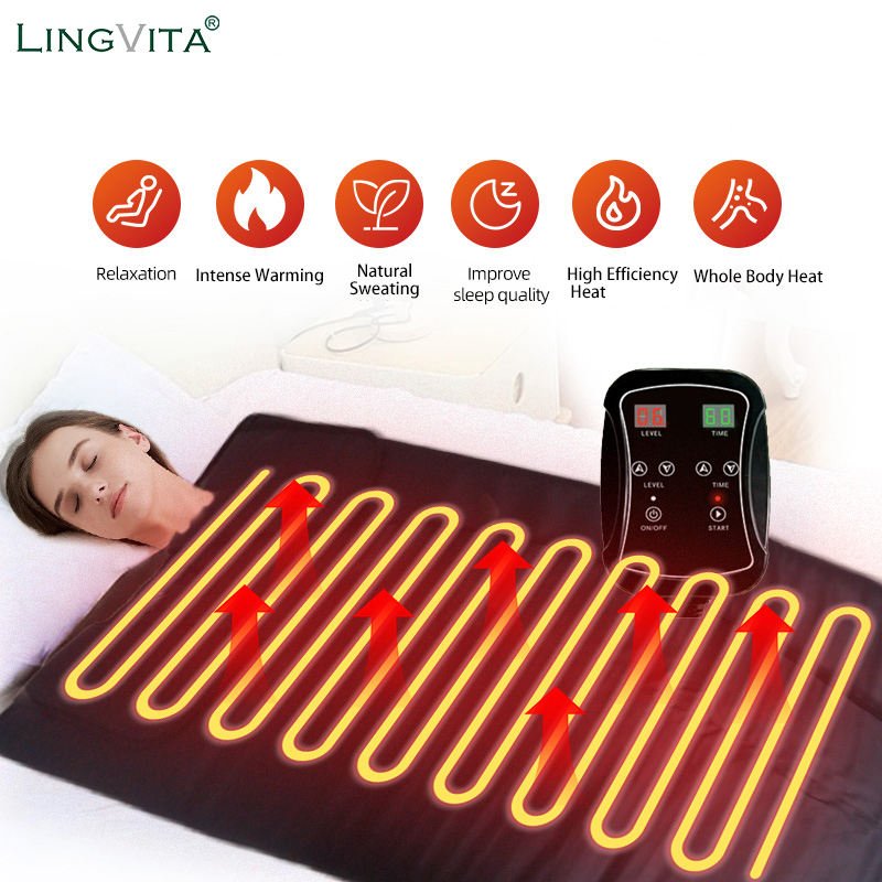Lingvita PU Leather Sauna Blanket 1 Zone Heat 600W Handheld Controller 180 190cm - Image 3