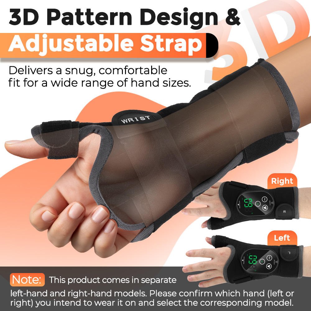 Wireless Electric Hot Compress Wrist Support Hand Pain Relief Massager Belt with Heat Vibration Massage Wrist Brace - Image 4