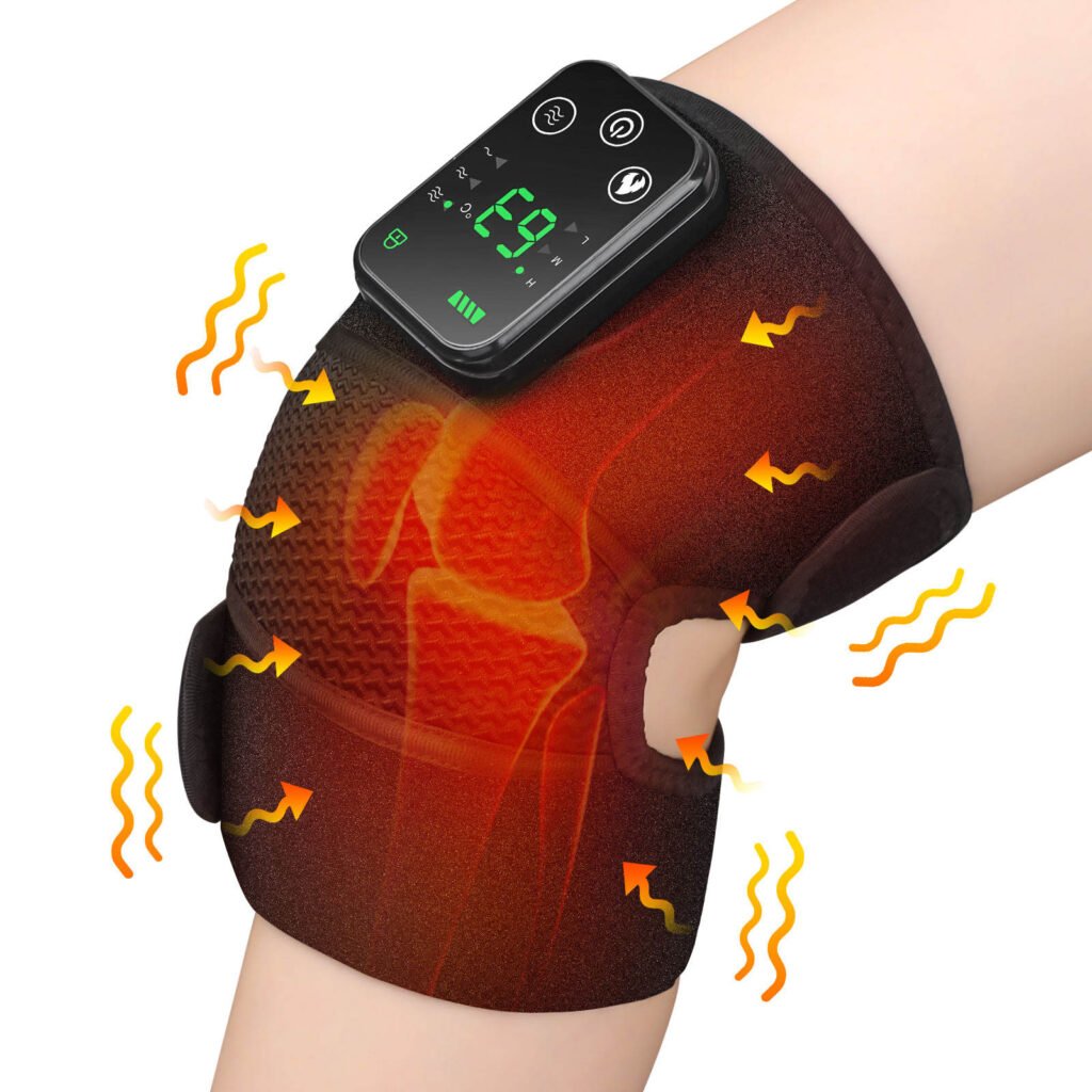 Rechargeable Electric Vibration Heating Elbow Shoulder Wrap Pad Knee Massager with Heat