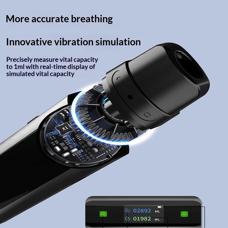 Breathing Trainer Lung Capacity Tester Smart Resistance Breathing Device Rechargeable Model M8 - Image 2